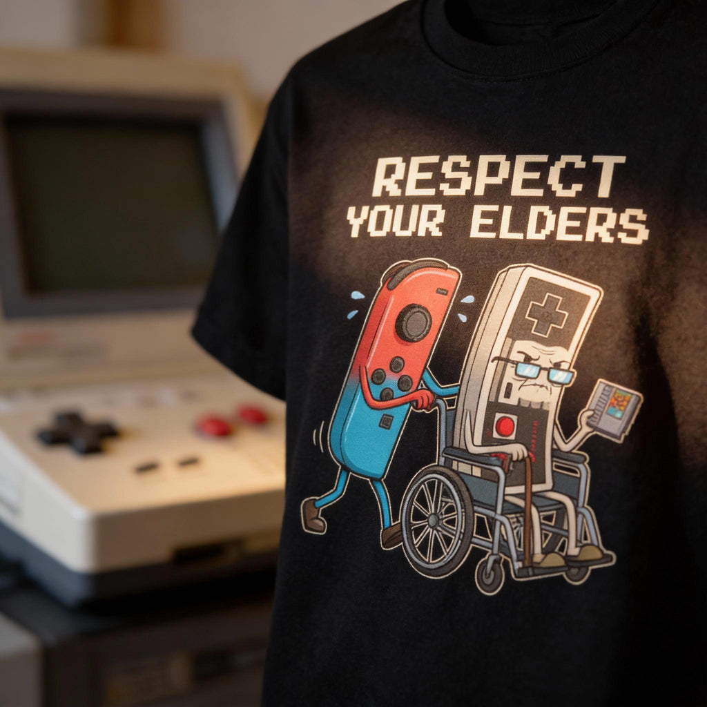 "Respect Your Elders" Retro Gaming T-Shirt