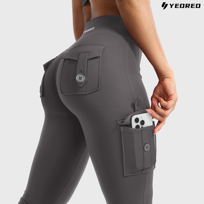 🔥Hot Sale Promotion 49% OFF🎁2025 Women Workout Flare Leggings with Pockets Hidden Scrunch High Waisted Cargo Gym Yoga No Front Seam Leggings