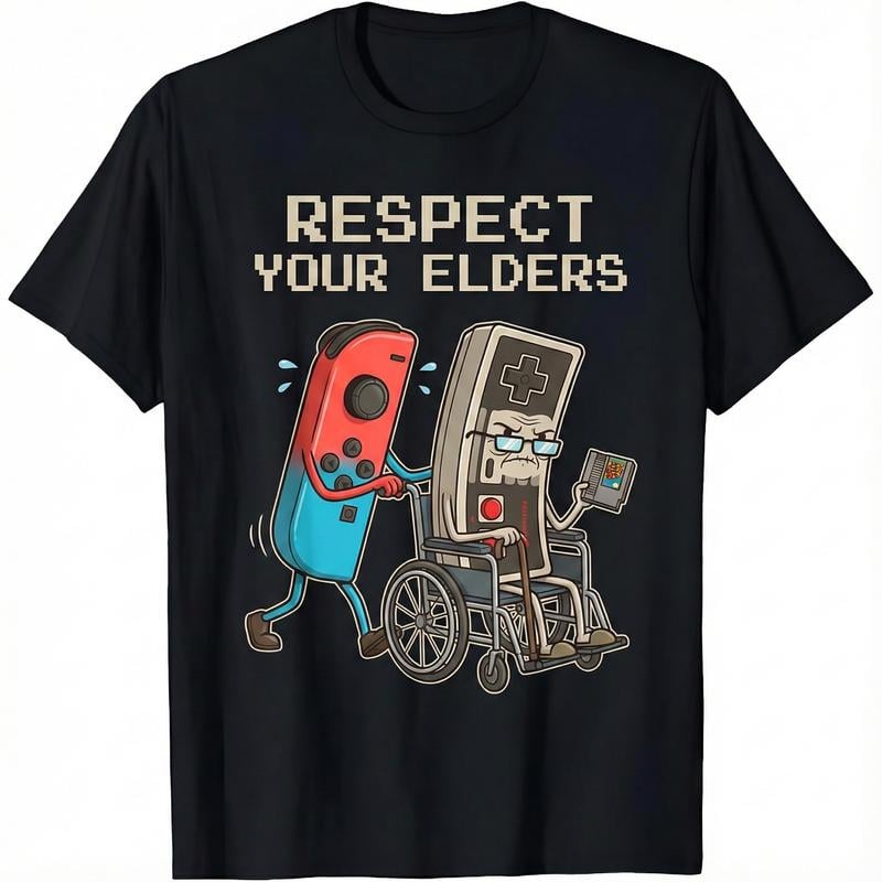 "Respect Your Elders" Retro Gaming T-Shirt