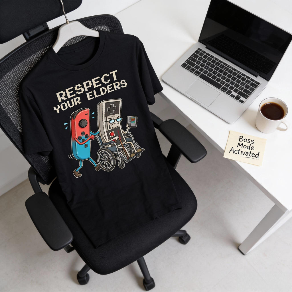 "Respect Your Elders" Retro Gaming T-Shirt